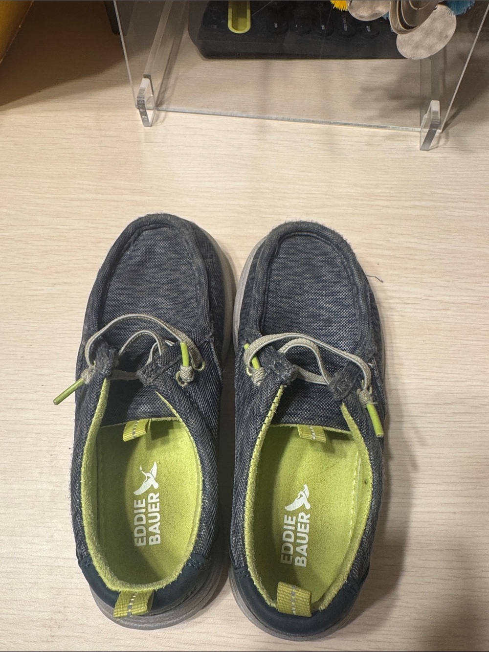 Eddie Bauer Navy Slip-On Sneakers with Lime Insole